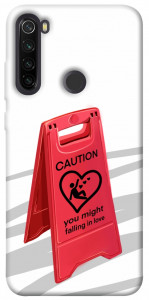 Чехол Caution falling in love для Xiaomi Redmi Note 8T