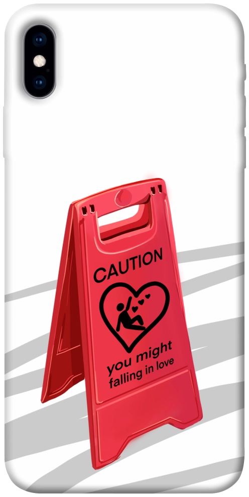 Чохол Caution falling in love для iPhone XS