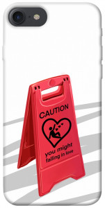 Чехол Caution falling in love для iPhone 7 (4.7'')