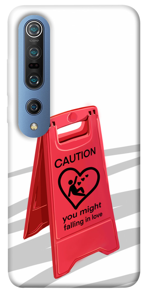 Чехол Caution falling in love для Xiaomi Mi 10