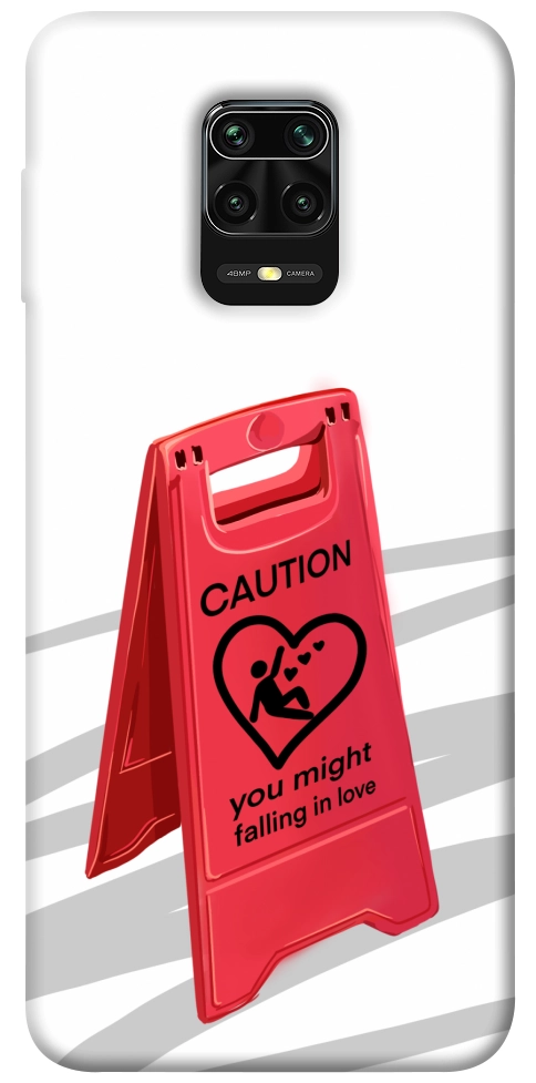 Чехол Caution falling in love для Xiaomi Redmi Note 9 Pro