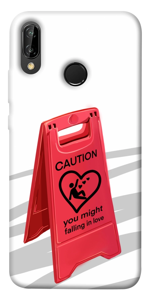 Чехол Caution falling in love для Huawei P20 Lite