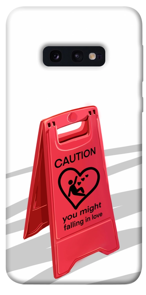 Чехол Caution falling in love для Galaxy S10e