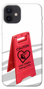 Чехол Caution falling in love для iPhone 12