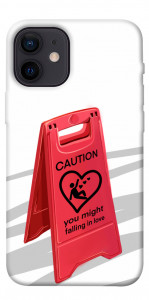 Чехол Caution falling in love для iPhone 12 mini