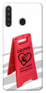 Чохол Caution falling in love для Galaxy A21