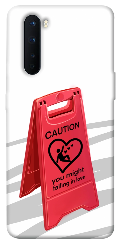 Чехол Caution falling in love для OnePlus Nord