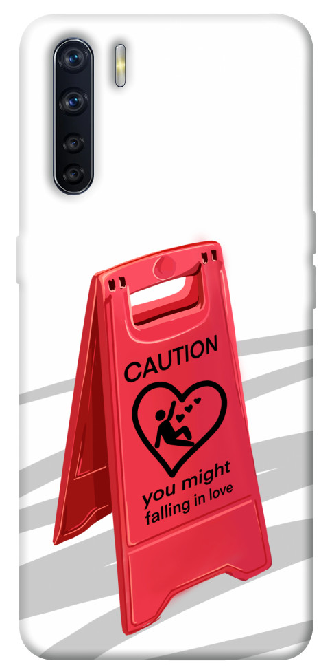 Чохол Caution falling in love для Oppo A91