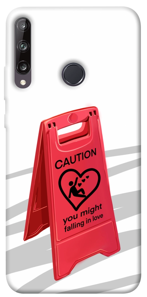 Чохол Caution falling in love для Huawei P40 Lite E