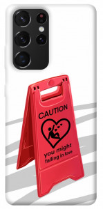 Чехол Caution falling in love для Galaxy S21 Ultra