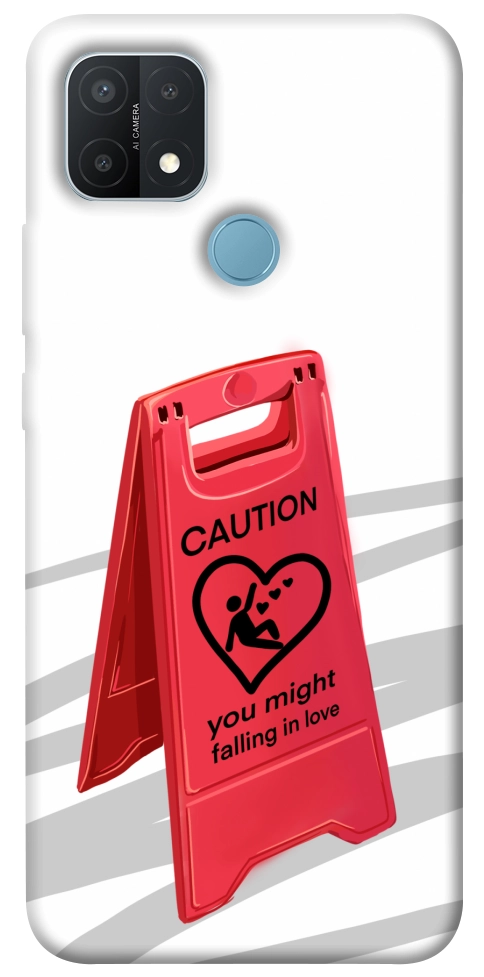 Чехол Caution falling in love для Oppo A15