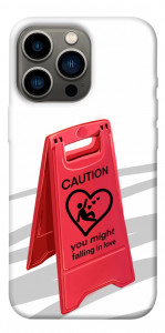 Чохол Caution falling in love для iPhone 13 Pro