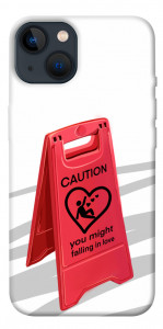 Чехол Caution falling in love для iPhone 13