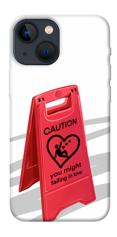 Чехол Caution falling in love для iPhone 13 mini