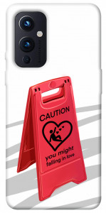 Чехол Caution falling in love для OnePlus 9