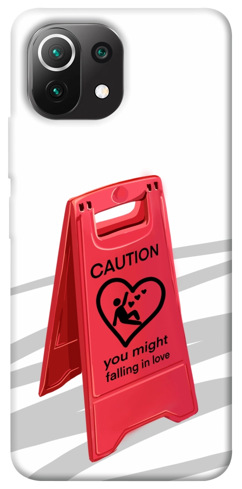 Чехол Caution falling in love для Xiaomi Mi 11 Lite