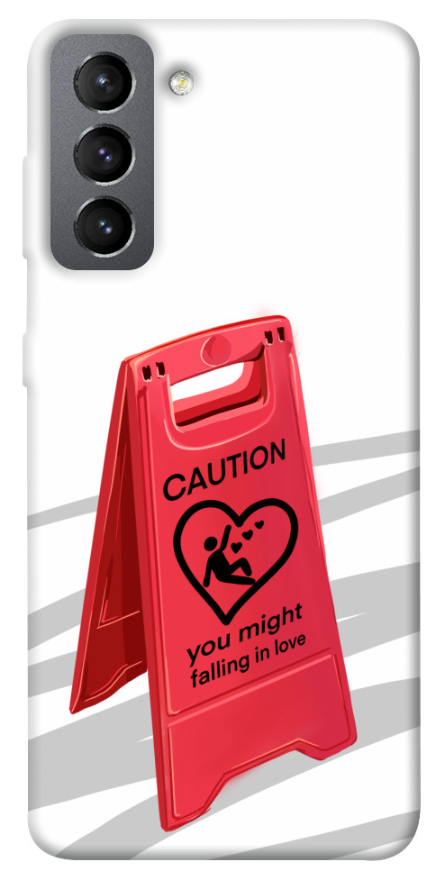 Чохол Caution falling in love для Galaxy S21 FE