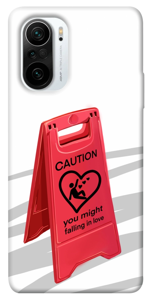 Чехол Caution falling in love для Xiaomi Poco F3