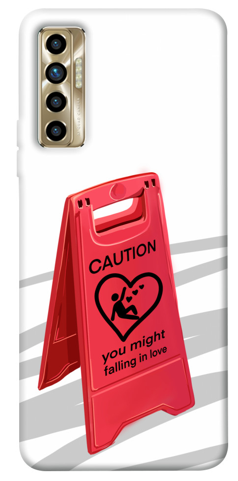 Чехол Caution falling in love для TECNO Camon 17P