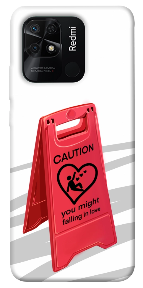 Чехол Caution falling in love для Xiaomi Redmi 10C