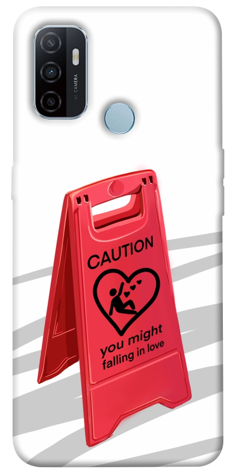 Чехол Caution falling in love для Oppo A32