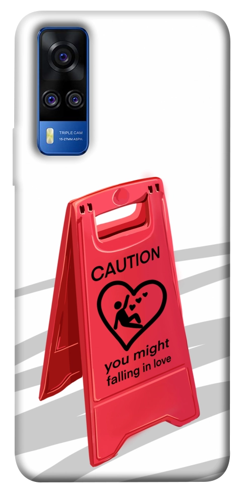 Чехол Caution falling in love для Vivo Y51a