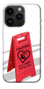 Чехол Caution falling in love для iPhone 14 Pro