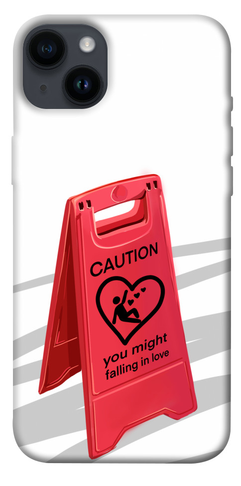 Чохол Caution falling in love для iPhone 14 Plus