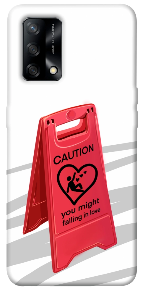 Чохол Caution falling in love для Oppo F19