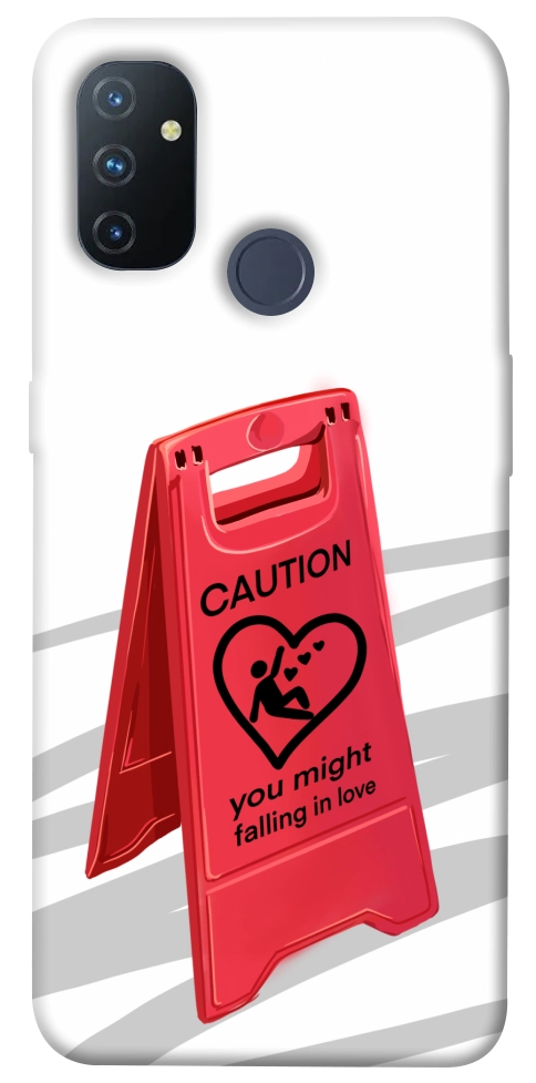 Чехол Caution falling in love для OnePlus Nord N100