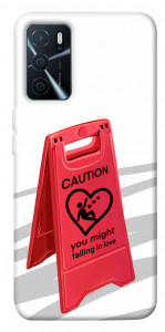Чехол Caution falling in love для Oppo A16 4G