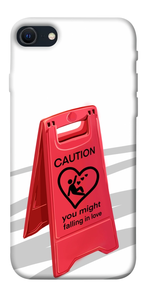 Чехол Caution falling in love для iPhone SE (2022)