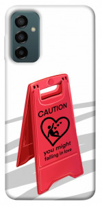 Чохол Caution falling in love для Galaxy M13 4G