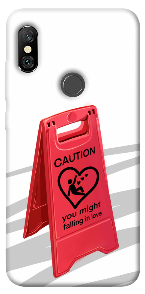 Чехол Caution falling in love для Xiaomi Redmi Note 6 Pro