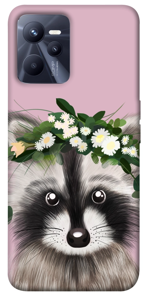 Чехол Raccoon in flowers для Realme C35