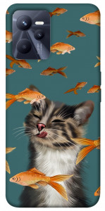 Чехол Cat with fish для Realme C35