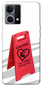 Чехол Caution falling in love для Oppo Reno 7 4G