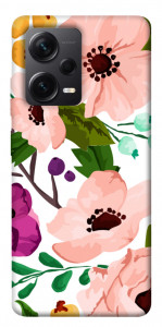 Чехол Акварельные цветы для Xiaomi Redmi Note 12 Pro 5G