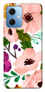 Чехол Акварельные цветы для Xiaomi Redmi Note 12 5G