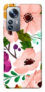 Чехол Акварельные цветы для Xiaomi 12S Pro