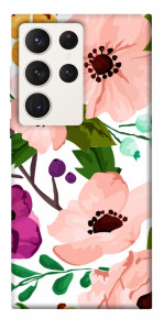 Чехол Акварельные цветы для Galaxy S23 Ultra