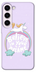 Чехол Believe in your dreams unicorn для Galaxy S23+