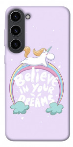 Чохол Believe in your dreams unicorn для Galaxy S23