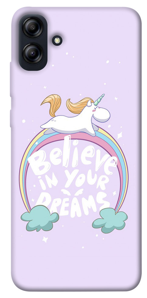 Чохол Believe in your dreams unicorn для Galaxy A04e