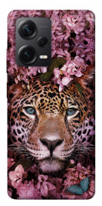Чехол Леопард в цветах для Xiaomi Redmi Note 12 Pro 5G