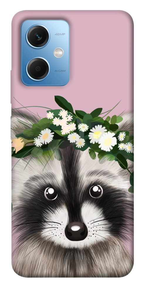 Чохол Raccoon in flowers для Xiaomi Redmi Note 12 5G