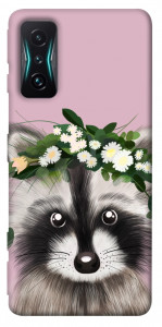 Чохол Raccoon in flowers для Xiaomi Redmi K50 Gaming