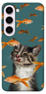 Чехол Cat with fish для Galaxy S23+