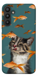 Чехол Cat with fish для Galaxy A34 5G