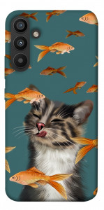 Чохол Cat with fish для Galaxy A34 5G